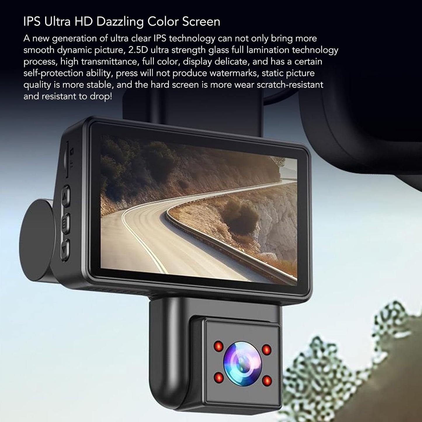 3-Channel 1296P Wide angle Dash Cam – WiFi and 64gb sd card with Professional Installation